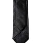 Dolce & Gabbana Black Patterned 100% Silk Adjustable Men Necktie Tie