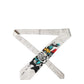 Dolce & Gabbana White Tattoo Floral Silk Adjustable Men Tied Necktie Tie