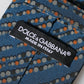 Dolce & Gabbana Blue Patterned 100% Silk Adjustable Men Tied Necktie Tie