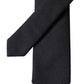 Dolce & Gabbana Black Solid 100% Silk Adjustable Men Tied Necktie Tie