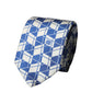 Dolce & Gabbana Blue White Geometric Silk Adjustable Men Tied Necktie Tie