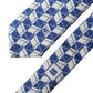 Dolce & Gabbana Blue White Geometric Silk Adjustable Men Tied Necktie Tie