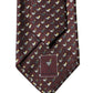 Dolce & Gabbana Burgundy Geometric Silk Adjustable Men Tied Necktie Tie