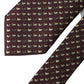 Dolce & Gabbana Burgundy Geometric Silk Adjustable Men Tied Necktie Tie