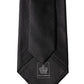 Dolce & Gabbana Black Satin 100% Silk Adjustable Women Tied Necktie Tie