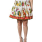Dolce & Gabbana Multicolor Vegetable Print Short Poplin Mini Skirt