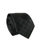 Dolce & Gabbana Black Geometric Silk Adjustable Men Tied Necktie Tie