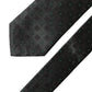 Dolce & Gabbana Black Geometric Silk Adjustable Men Tied Necktie Tie