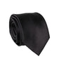 Dolce & Gabbana Black Solid Silk Satin Wide Adjustable Men Necktie Tie
