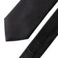 Dolce & Gabbana Black Solid Silk Satin Wide Adjustable Men Necktie Tie
