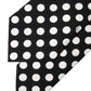 Dolce & Gabbana Black White Polka Dot Silk Adjustable Women Necktie Tie