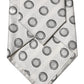 Dolce & Gabbana White Gray Polka Dot Silk Adjustable Women Necktie Tie