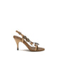 Miu Miu Brown Calf Leather Bos Taurus Stiletto Heel Sandals