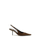 Saint Laurent Brown Calf Leather Bos Taurus High Heel Pumps