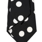 Dolce & Gabbana Black White Polka Dot Silk Adjustable Women Necktie Tie