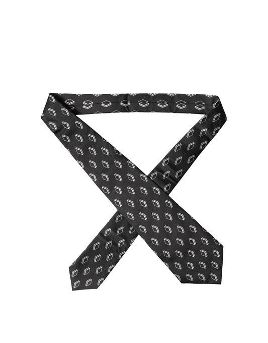 Dolce & Gabbana Black Patterned Silk Adjustable Women Tied Necktie Tie