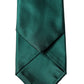 Dolce & Gabbana Dark Green Satin Silk Adjustable Women Tied Necktie Tie