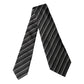 Dolce & Gabbana Black White Stripes Silk Adjustable Women Necktie Tie