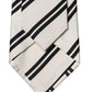 Dolce & Gabbana White Black Stripes Silk Adjustable Women Necktie Tie