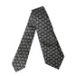 Dolce & Gabbana Black White Geometric Silk Adjustable Women Necktie Tie