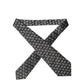 Dolce & Gabbana Black White Geometric Silk Adjustable Women Necktie Tie