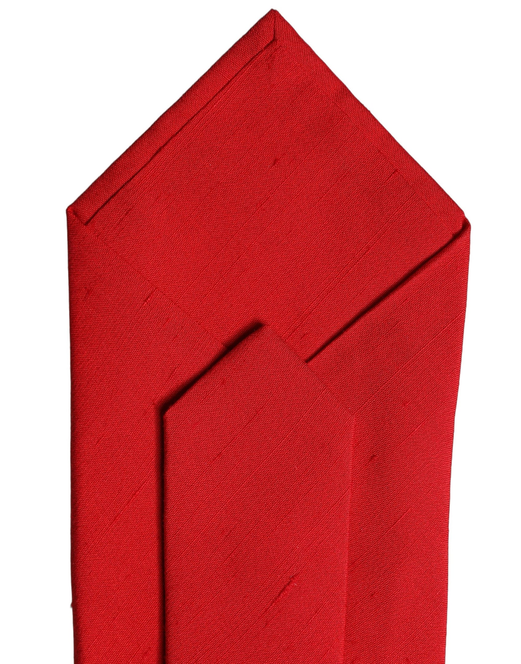 Dolce & Gabbana Red Solid Silk Cotton Adjustable Women Necktie Tie