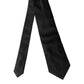 Dolce & Gabbana Black Solid Satin Silk Adjustable Women Necktie Tie