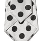 Dolce & Gabbana White Black Polka Dot Silk Adjustable Women Necktie Tie