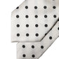 Dolce & Gabbana White Black Polka Dot Silk Adjustable Women Necktie Tie
