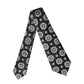 Dolce & Gabbana Black White Floral Silk Adjustable Women Necktie Tie