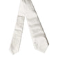 Dolce & Gabbana Off White Solid Silk Adjustable Women Tied Necktie Tie