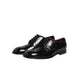 Dolce & Gabbana Black Calfskin Leather Derby Men Dress Shoes