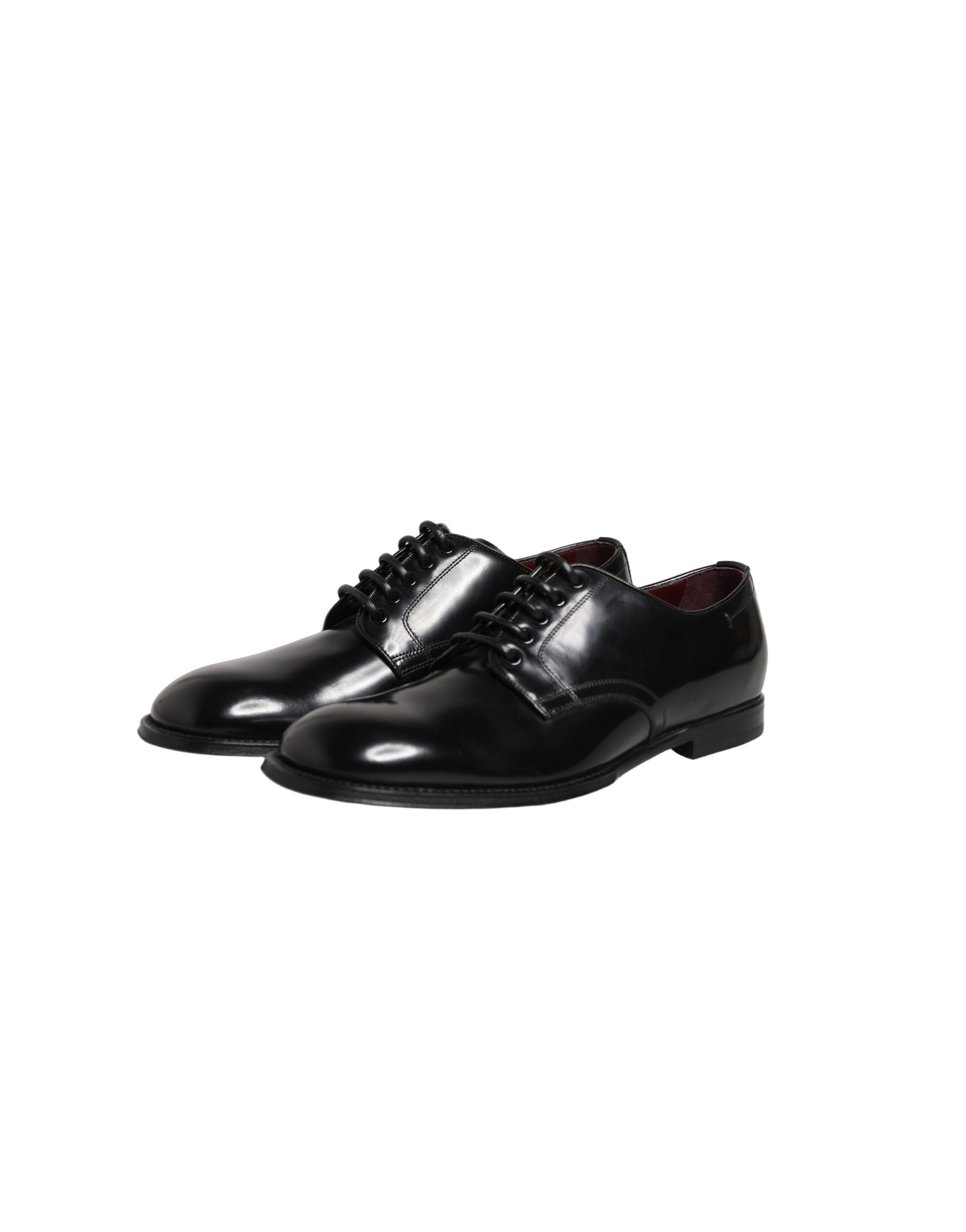 Dolce & Gabbana Black Calfskin Leather Derby Men Dress Shoes