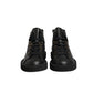 Dolce & Gabbana Black Leather Lace Up Men Ankle Boots Shoes