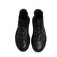 Dolce & Gabbana Black Leather Lace Up Men Ankle Boots Shoes