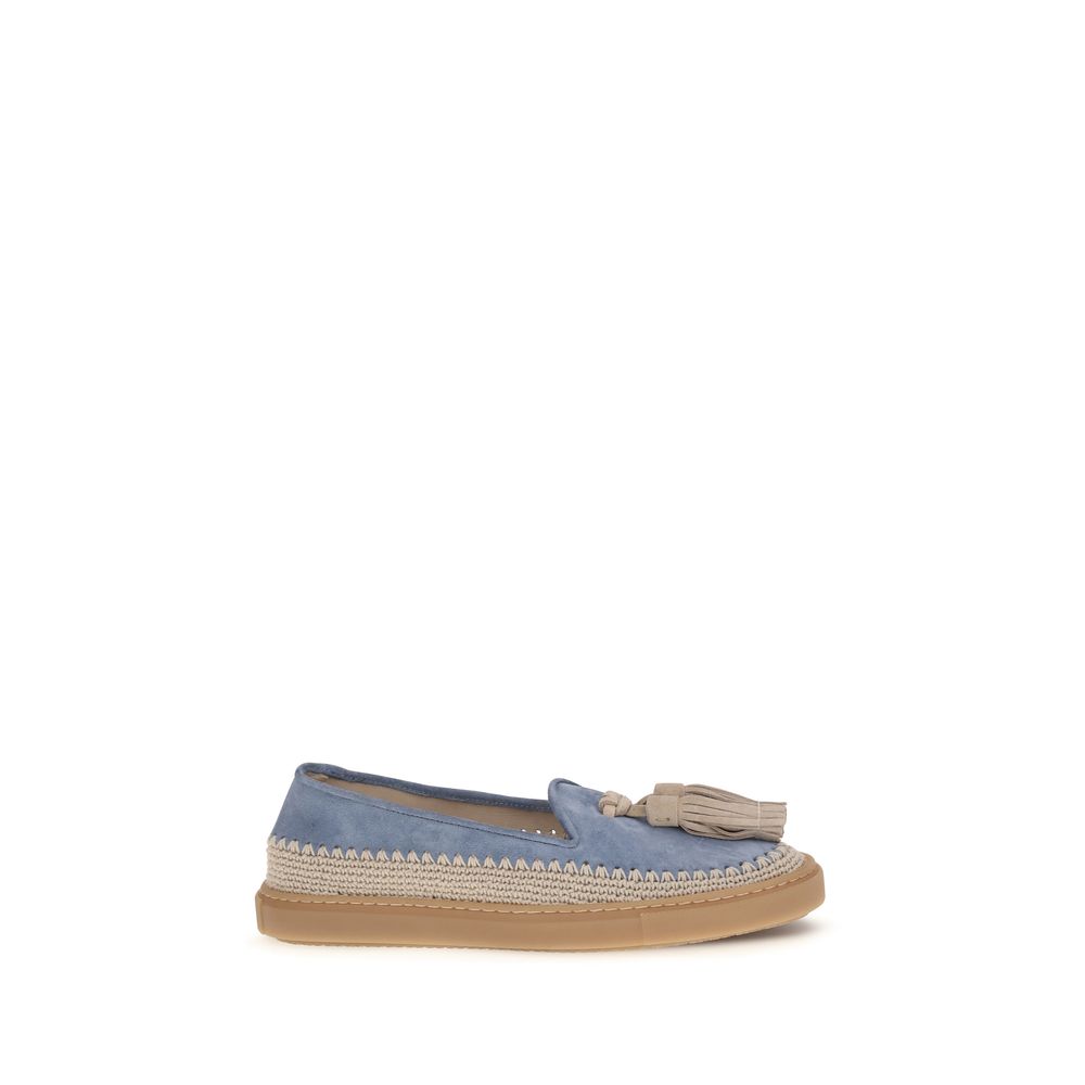 Fratelli Rossetti Blue Calf Leather Bos Taurus Slip-On Loafers