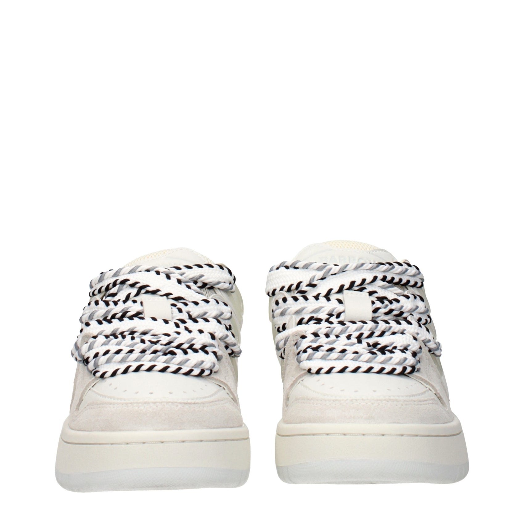 Barrow White Leather Low Top Sneakers