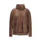 Calvin Klein Brown Lamb Ovis Aries Aries Leather Jacket