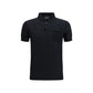 Aragona Cashmere Black Cotton Polo Shirt