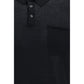 Aragona Cashmere Black Cotton Polo Shirt