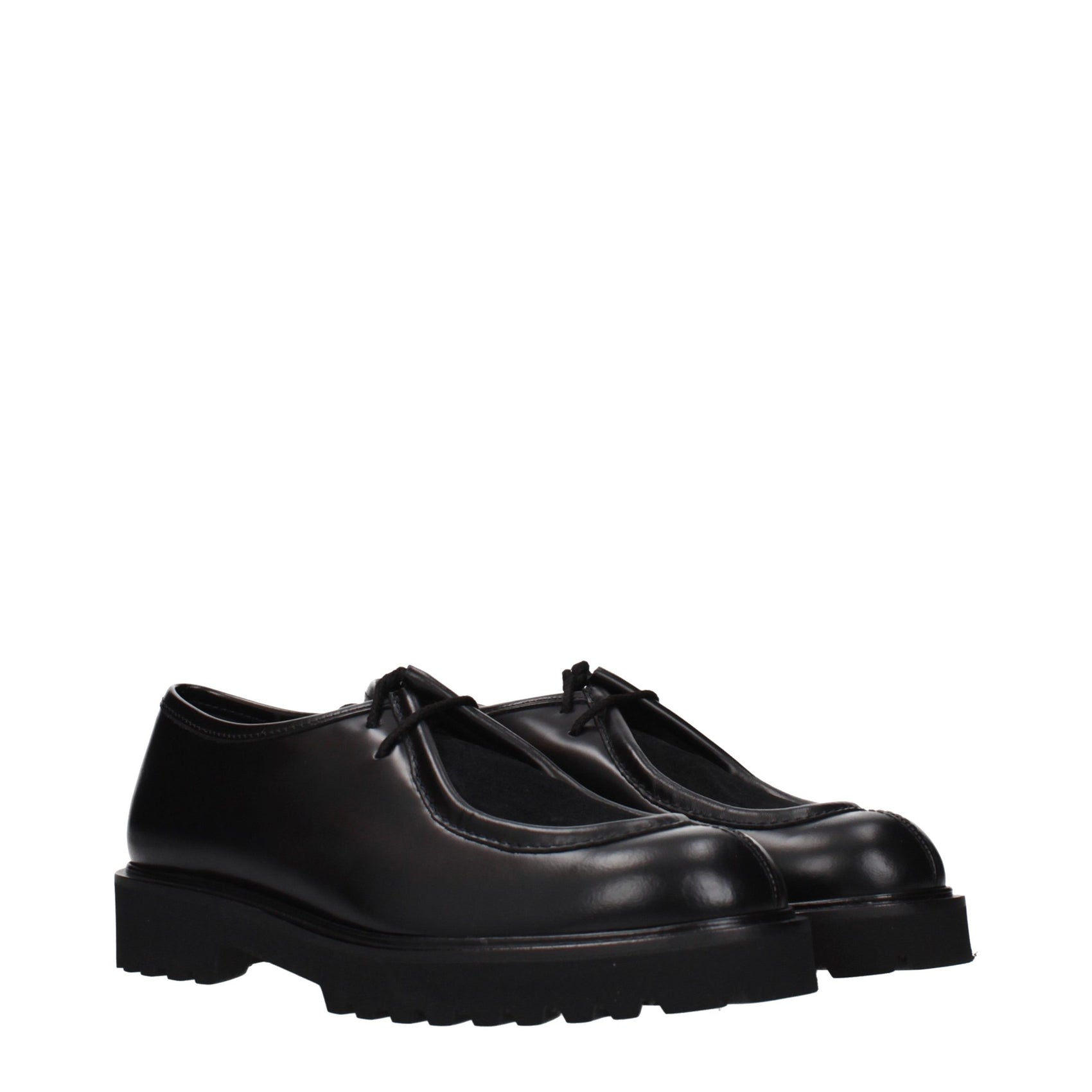 Max Mara Black Leather Oxfords And Derbies