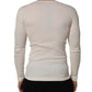 Dolce & Gabbana White Long Sleeves Henley Pullover Sweater