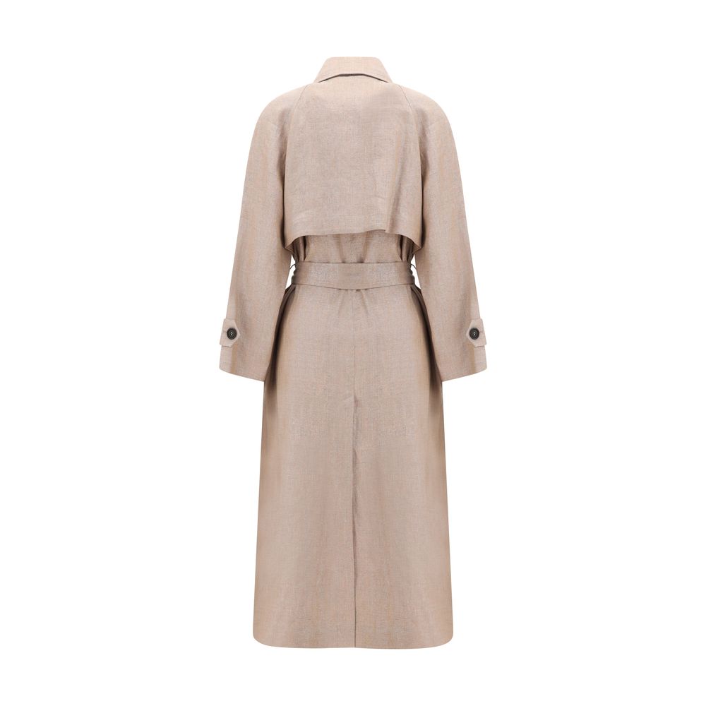 Brunello Cucinelli Multicolor Linen Trench Coat