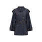 Burberry Blue Cotton Trench Coat
