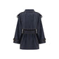 Burberry Blue Cotton Trench Coat