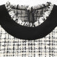 Dolce & Gabbana Black White Tweed Sheath A-line Midi Dress