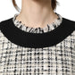 Dolce & Gabbana Black White Tweed Sheath A-line Midi Dress