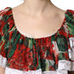Dolce & Gabbana Multicolor Geranium Flower Lace Maxi Dress