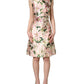 Dolce & Gabbana Light Pink LilyPrint Sleeveless Sheath Dress