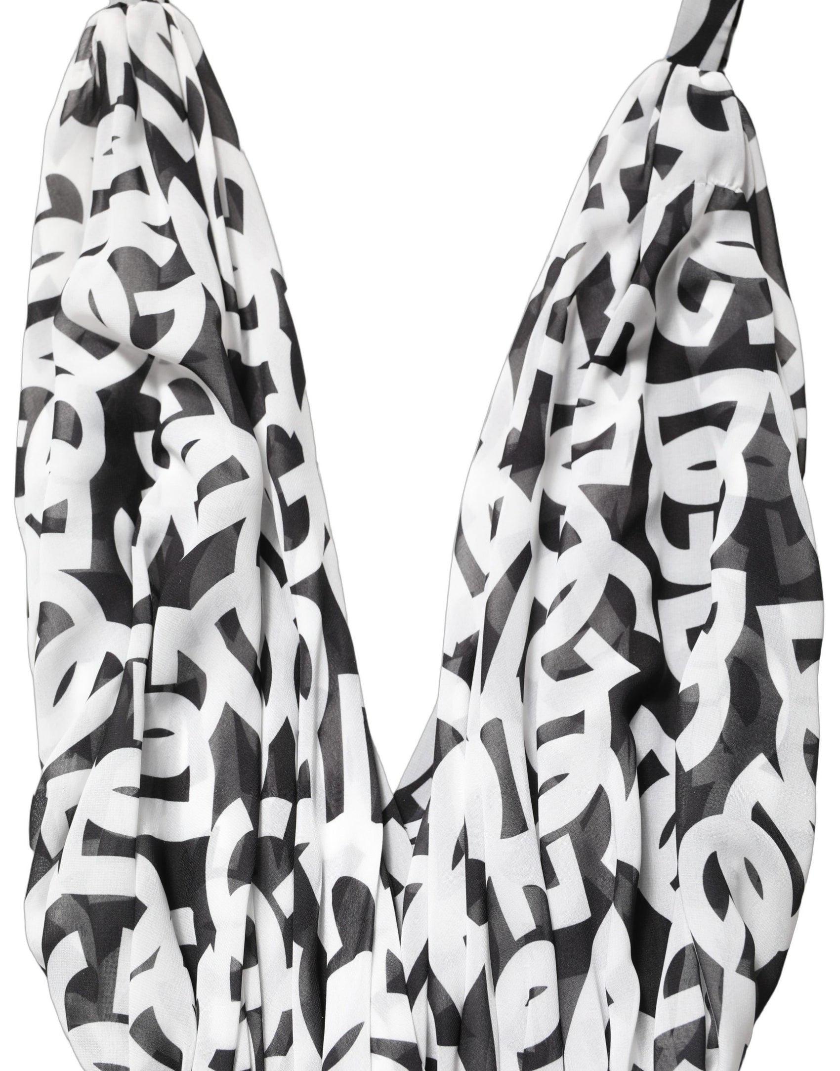 Dolce & Gabbana Black White Logo Sleeveless Floor Length Maxi Dress